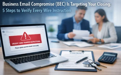Business Email Compromise (BEC) Is Targeting Your Closing: 5 Steps to Verify Every Wire Instruction